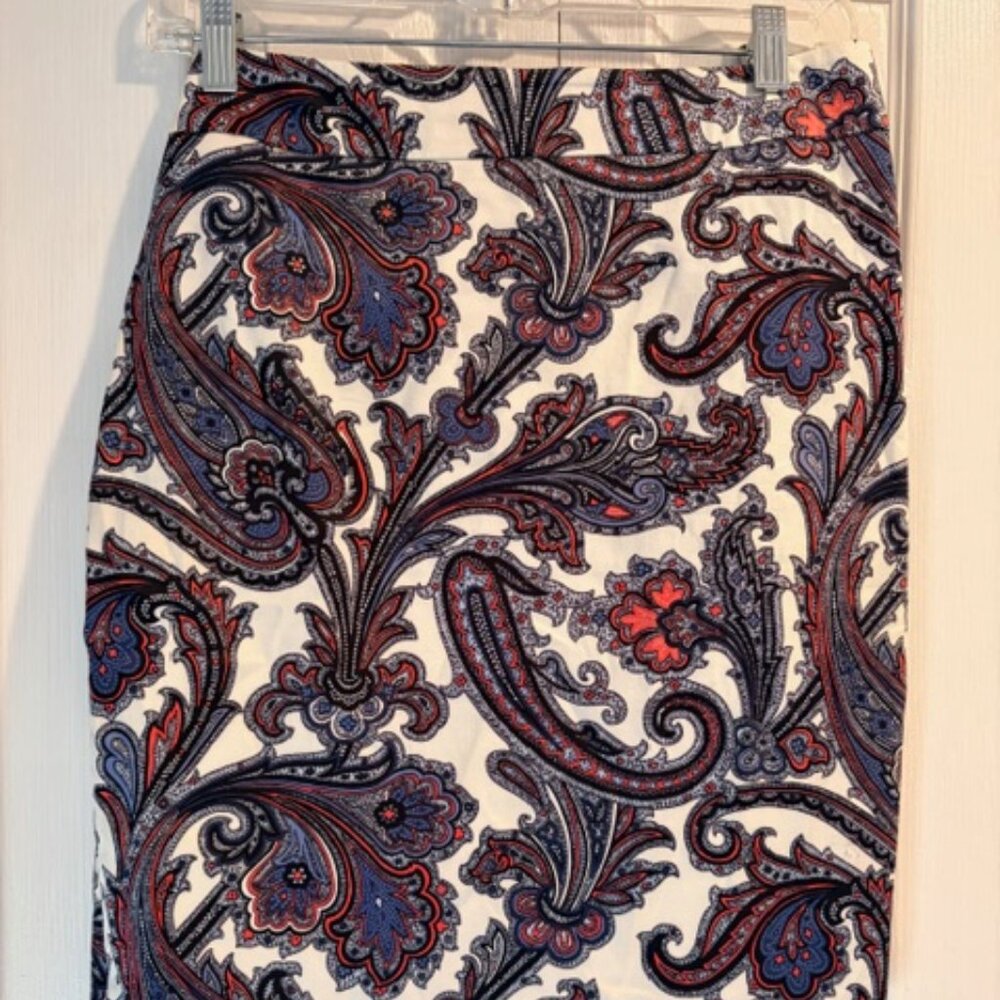 Ann Taylor Paisley Straight Skirt